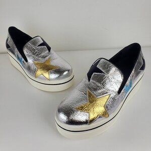 Women's Sneakers Silver, Blue and Gold